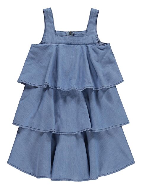 Civil Girls Kat Kat 6-9 Yaş Elbise - Mavi