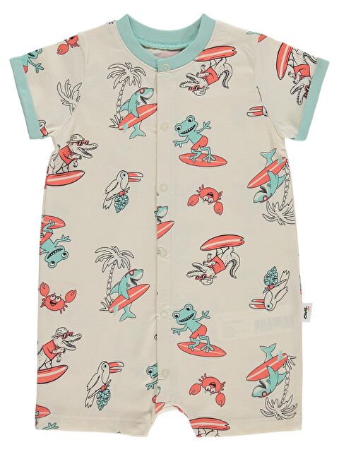 Civil Baby Surf Baskılı 6-18 Ay Tulum - Bej