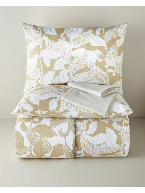 English Home Gentle Swirl Kolay Ütülenir Çift Kişilik Nevresim Takımı 200x220 cm Sarı