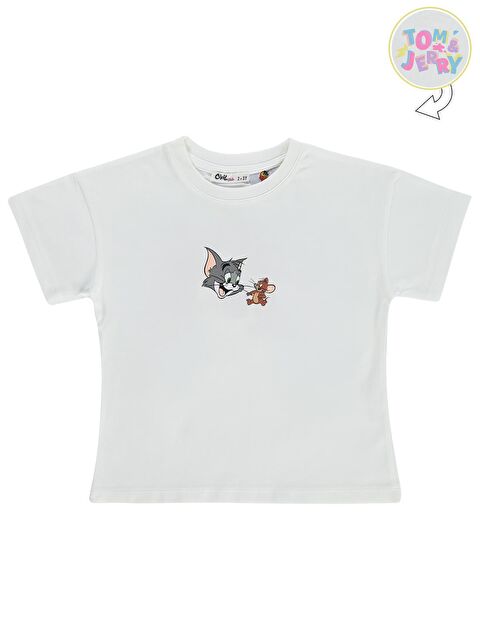 Tom And Jerry 2-5 Yaş Tişört - Kırık Beyaz