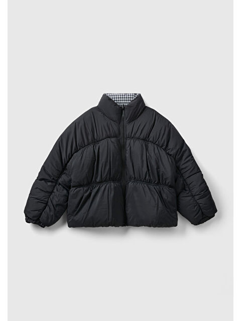 United Colors Of Benetton Kız Çocuk Siyah Çift Taraflı Pufa Mont - S000297983-19351
