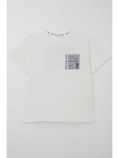 Breeze Erkek Çocuk Tişört Webi Keşfet Temalı Ekru (9-14 Yaş) - S000355894-19965