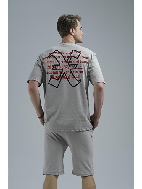 Oksit Guido Chiness Önü ve Arkası Baskılı Erkek Şort Tişört Takım - S000124952-20600