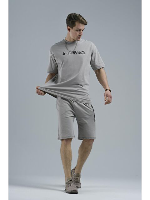 Oksit Guido Chiness Önü ve Arkası Baskılı Erkek Şort Tişört Takım - S000124952-20600