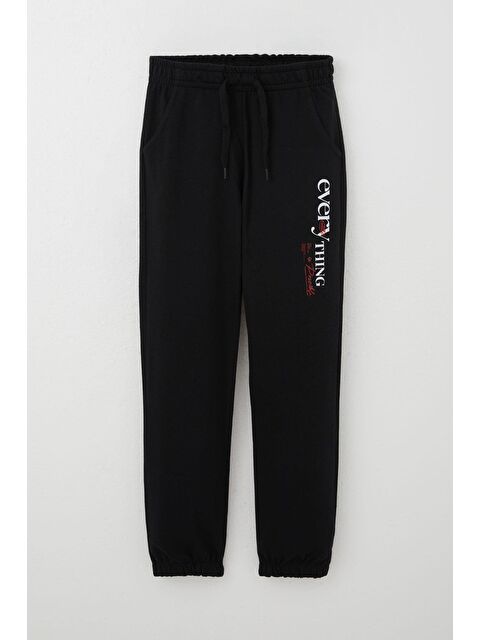 Breeze Erkek Çocuk Eşofman Altı Motivasyon Temalı Bağcık Aksesuarlı Siyah (4-8 Yaş) - S000355907-19351