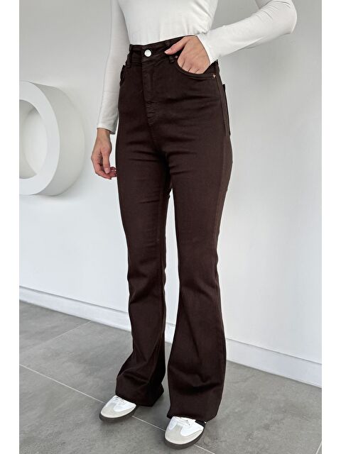 Gülseli Kadın Elastanlı Yüksek Bel İspanyol Paça Gabardin Pantolon - S000491619-19413