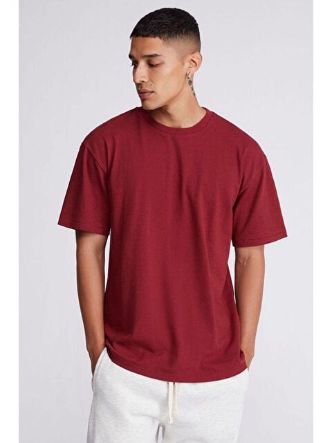 Tarz Cool Erkek %100 Pamuk Relaxed Rahat Kesim Bisiklet Yaka Kısa Kollu Tişört - S000170024-20045