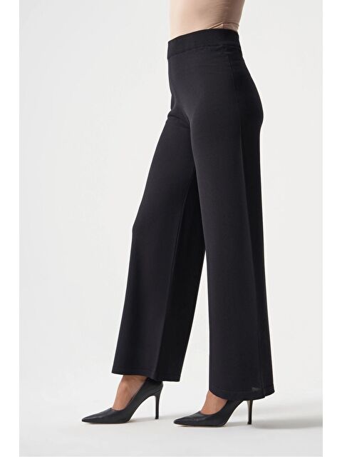 Mizalle Basic Bol Paça Rayon Siyah Pantolon - S000350655-19351