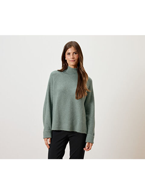 Tchibo Kadın Kazak, Dik Yaka, Adaçayı - S000486033-18194