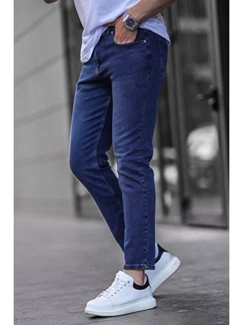Madmext Mavi Straight Fit Erkek  Jeans Pantolon 685
