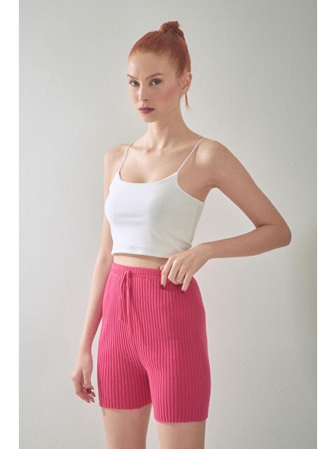 Fullamoda Fitilli Bağcıklı Penye Şort - S000112346-18686