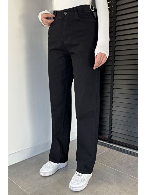 Gülseli Kadın Kemer Tokalı Yüksek Bel Jean Jean Pantolon - S000491628-19351