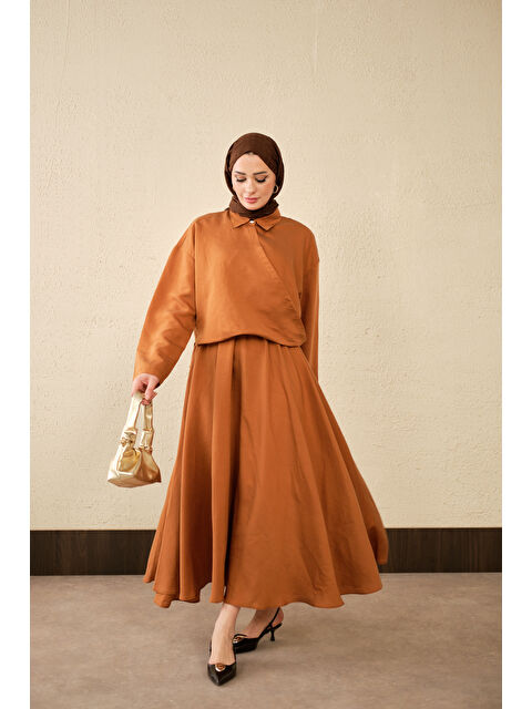 Locco Moda Kadın Breeze Gömlekli Elbise Kiremit