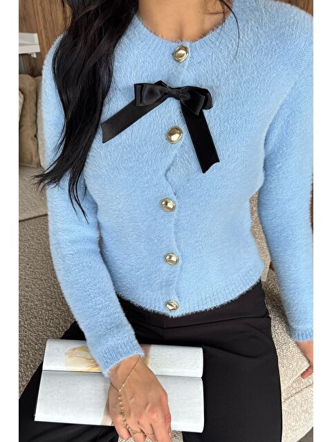 Gülseli Ön Fiyonklu Sakallı Triko Ceket (s,m,l Uyumludur) - S000445271-17234