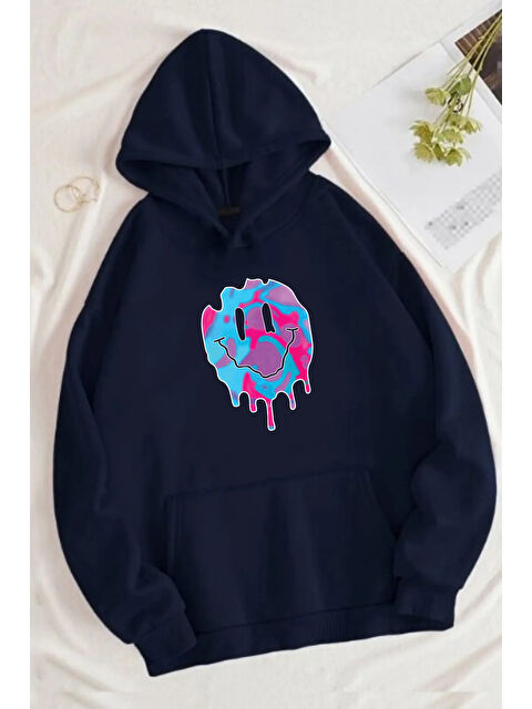 uyguntarz Smile Emoji Baskılı Oversize Sweatshirt - S000267459-19459