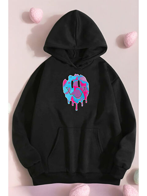 uyguntarz Smile Emoji Baskılı Oversize Sweatshirt - S000267459-19351