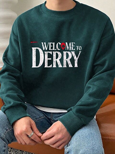 Trendseninle Nefti Welcome Derry Baskılı Bisiklet Yaka Sweatshirt - S000482326-19416