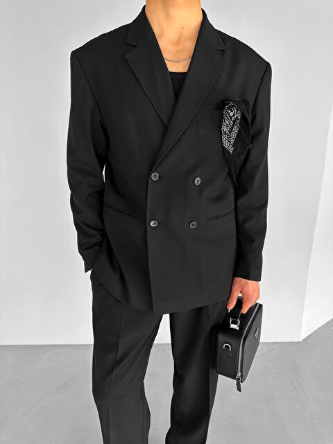 Abluka Online Oversize Kruvaze Takım Siyah - S000203326-19351