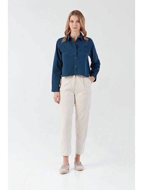 Fullamoda Fermuarlı Cepli Keten Pantolon - S000386678-19928