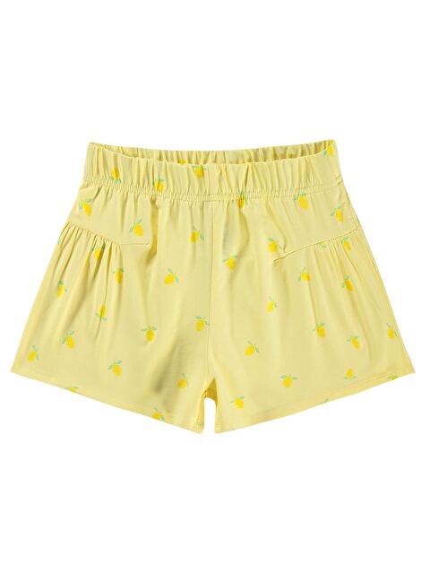 Civil Girls Limon Desenli 6-9 Yaş Şort - Sarı