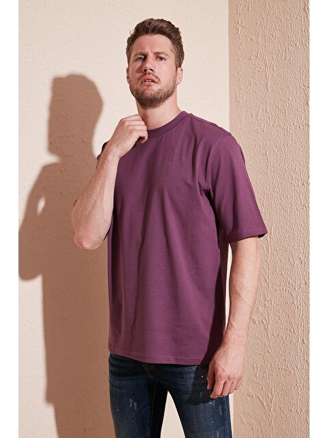 Buratti Pamuklu Oversize Bisiklet Yaka Basic Tişört - S000001331-20036