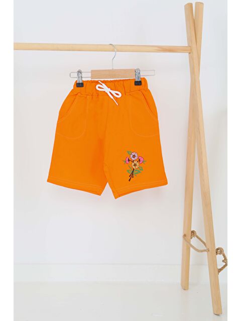 Tofisa Kız Çocuk Oranj Baskılı Şort - 27331 - S000425978-20013