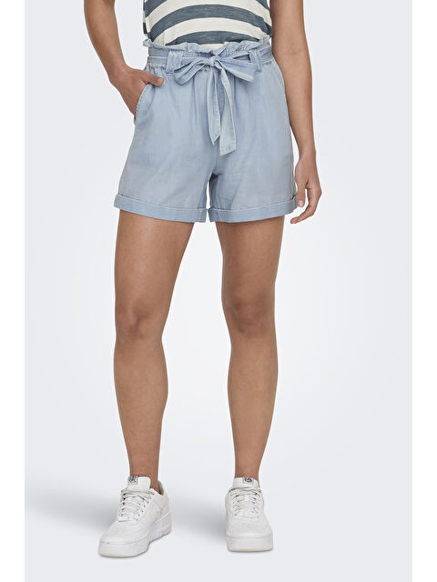 Only Onlbea Pamuklu Regular Fit Yüksek Bel Kemer Detaylı Kadın Short 15255715 - S000386689-17437