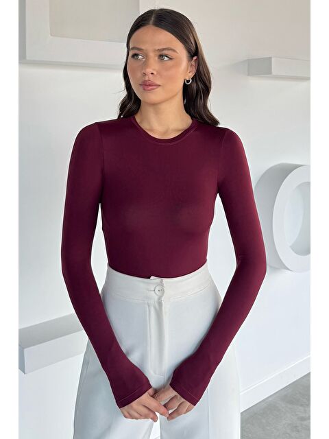 Gülseli Kadın Bisiklet Yaka Çıtçıtlı Bodysuit - S000469726-19951