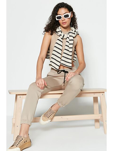 C&City Basic Jogger Eşofman Altı 802 Taş - S000216057-25636