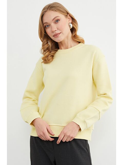 Fullamoda 3 İplik Basic Bisiklet Yaka Sweatshirt - S000432859-20072