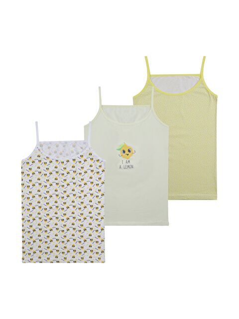 Koza İç Giyim Kız Çocuk 3'lü Çilek Desenli Atlet - S000310735-37415