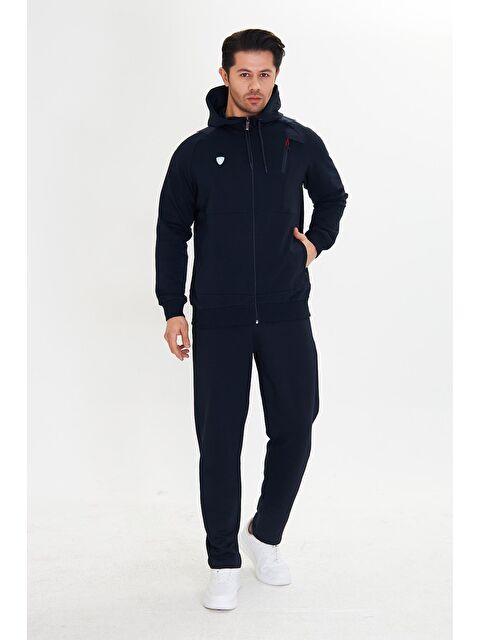 Marco Ferry Pamuklu Kapüşonlu Erkek Eşofman Takımı Lacivert 5745-L
