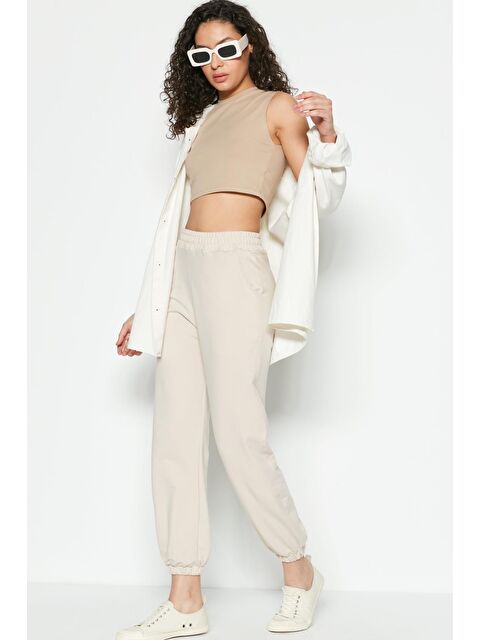 C&City Basic Jogger Eşofman Altı 802 Krem - S000216057-19966