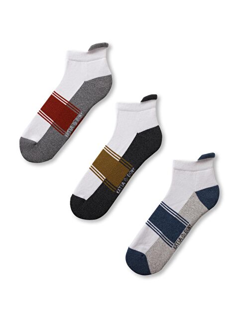 Katia And Bony Erkek Kalın Çizdi Desenli 3'lü Patik Çorap - S000220433-20063