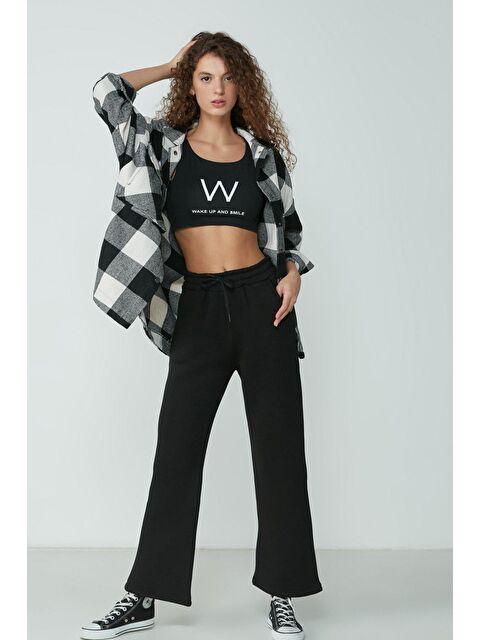 C&City Wide Leg İspanyol Paça Eşofman Altı 904 Siyah - S000216109-19351