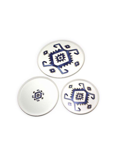 PORLAND Arabesque Mavi Desen Servis Sunum Seti - S000224493-37243