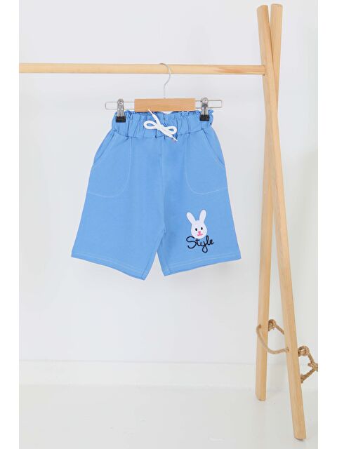 Tofisa Kız Çocuk Mavi Baskılı Şort - 27334 - S000425984-17234