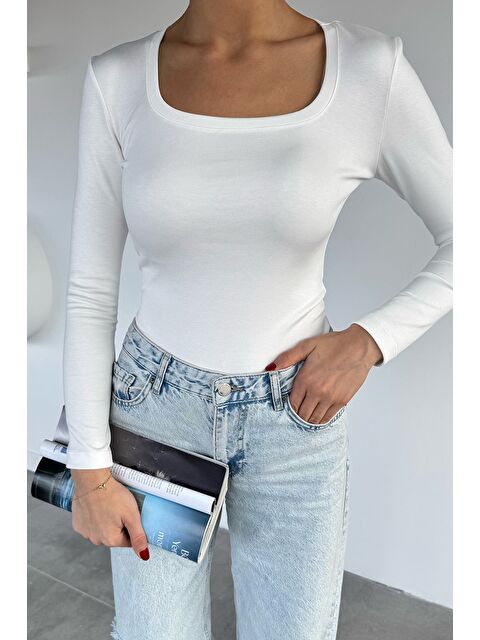 Gülseli U Yaka Basıc Bluz - S000469757-19966