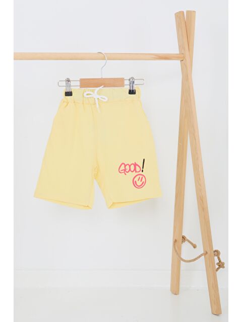 Tofisa Kız Çocuk Sari Baskılı Şort - 27460 - S000425983-20072