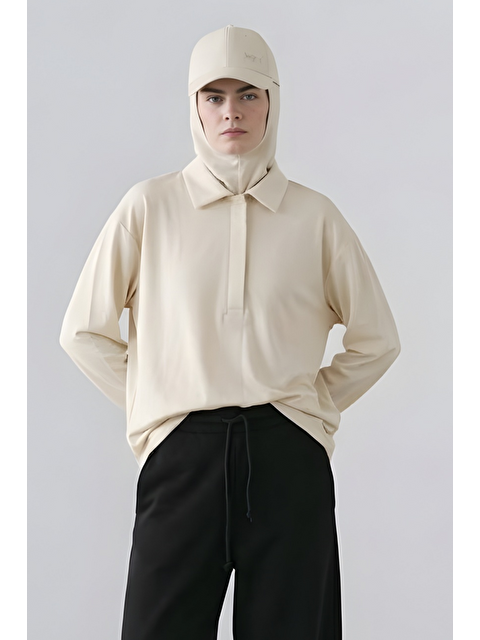 Mevra SOI | Polo Yaka T-Shirt Ekru