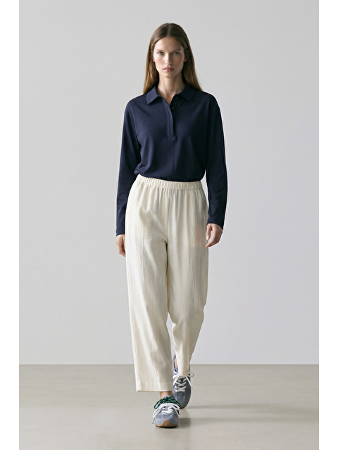 Mevra SOI | Polo Yaka T-Shirt Lacivert