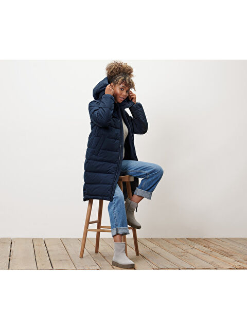 Tchibo Kadın Kapitone Palto, Mavi - S000486054-17234