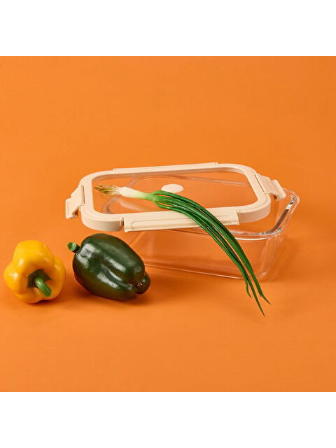 Arow Kilitli Cam Saklama Kabı - Gri / Bej - 1520 ml - S000391048-37275