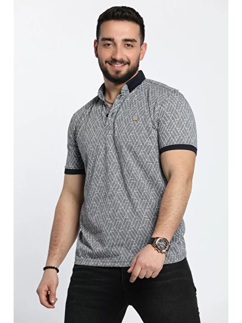 Mishar İtalia Erkek Desenli Elastanlı Polo Yaka Tişört - S000303286-21164