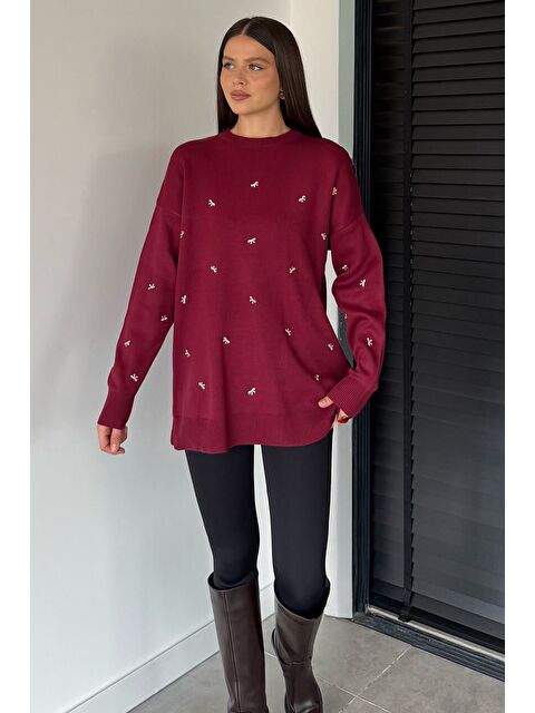 Gülseli Kadın Kurdele Nakışlı Triko Kazak (m-l-xl Uyumludur) - S000469793-19951