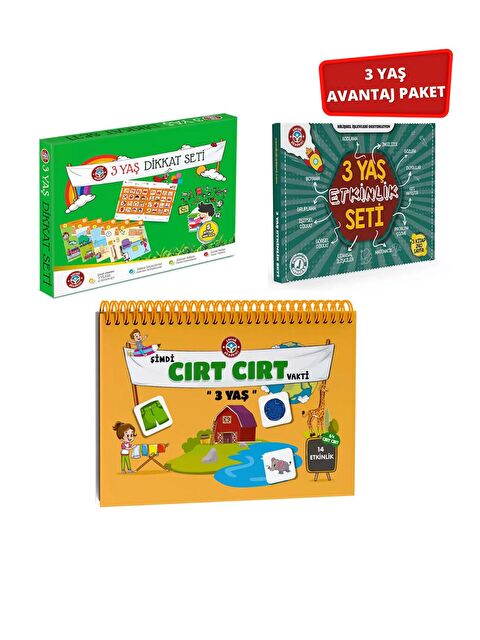 Çocuk Akademi 3 Yaş Dikkat Etkinlik Seti Ve 3 Yaş Cırt Cırtlı Vakti Kitabı - S000279923-20063