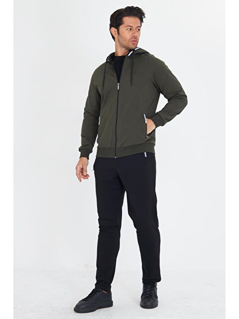 TRENDHILL Erkek Pamuklu Kapüşonlu Eşofman Takımı Haki 5756-Ha - S000515246-18547