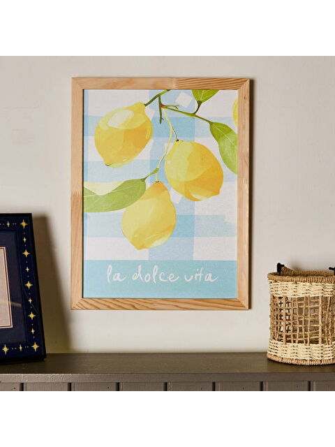 Evidea Deco Lime Cello Duvar Panosu - Açık Mavi / Sarı - 30x40 cm - S000391059-37374