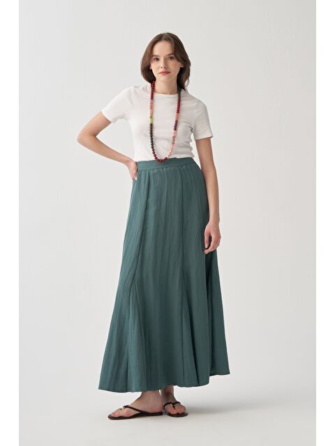 ALLDAY Yeşil-Godeli Etek
