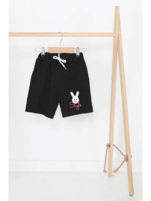 Tofisa Kız Çocuk Siyah Baskılı Şort - 27334 - S000425984-19351